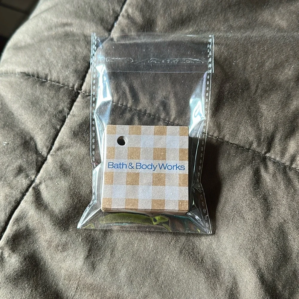 Bath & Body Works Small Cardboard Gingham Gift Tags